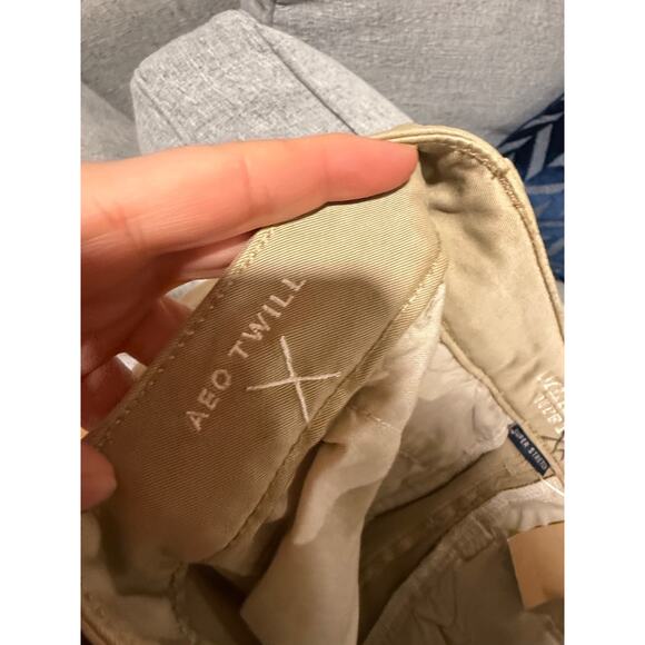 NEW NWT American Eagle Twill Khaki Pants Skinny Super Stretch Women's 8 Short - Picture 8 of 10